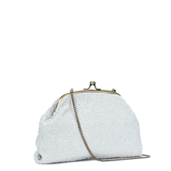 Ivory Blossom Beaded Clutch