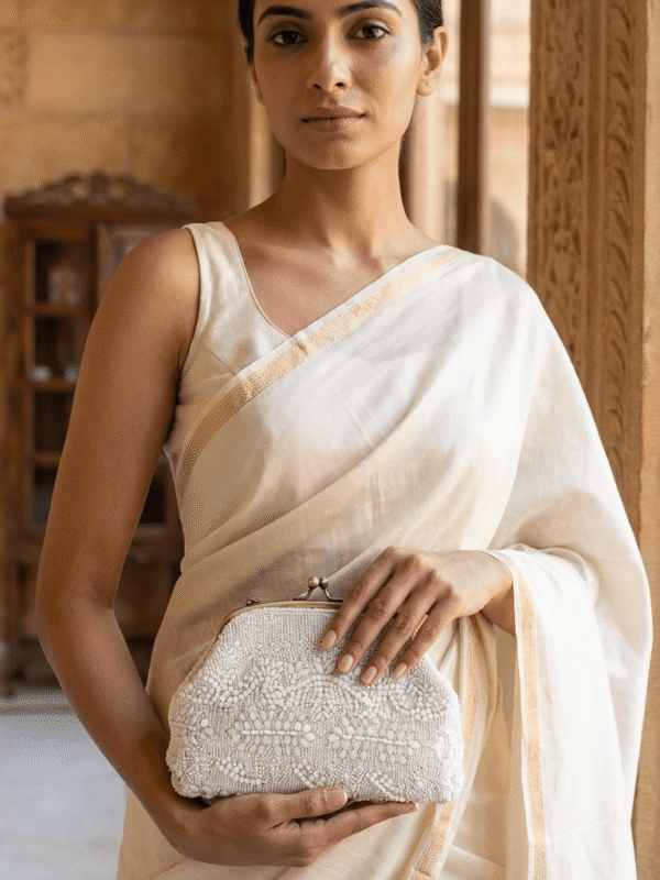 pomelli_photoshoot_image_9_16_0420 (5) Ivory Blossom Beaded Clutch