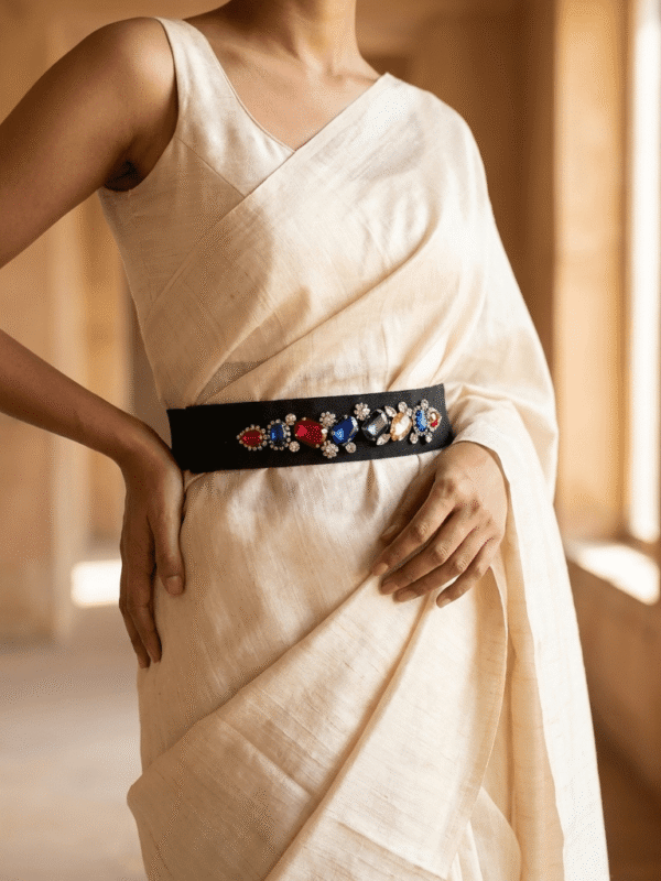 Multicolor Crystal Embellished Elastic Waist Belt