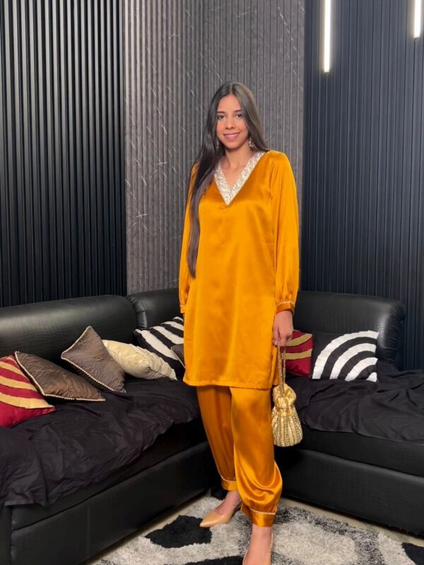 Mustard Luxe Satin Co-ord Set