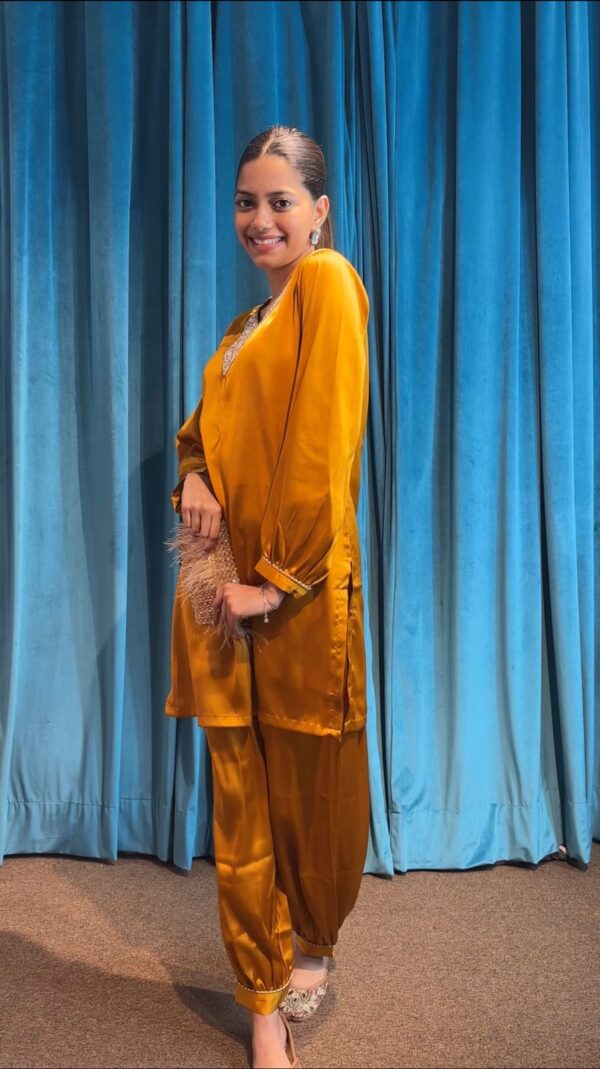 dsg Mustard Luxe Satin Co-ord Set