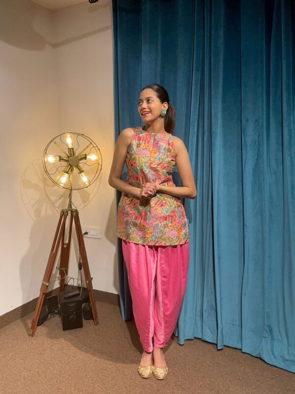 e Floral Fusion Dhoti Co-ord Set