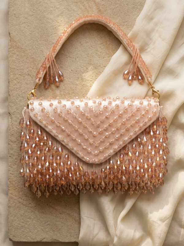 pomelli_photoshoot_image_9_16_0623 (27) Blush Crystal Cascade Clutch