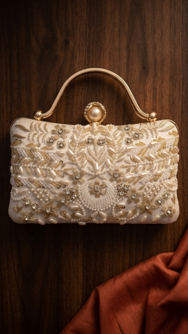 Pearl Crown Luxe Clutch