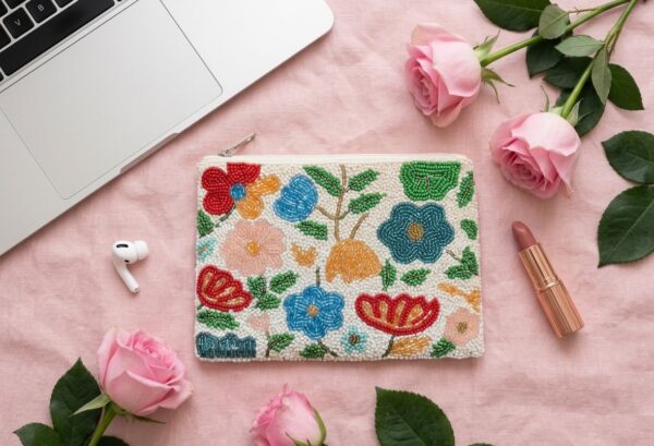 Bloom Garden Beaded Pouch