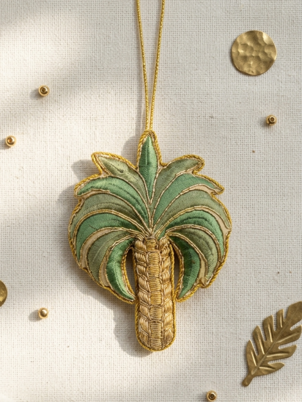 pomelli_photoshoot_image_9_16_0630 (26) Tropical Palm Embroidered Ornament