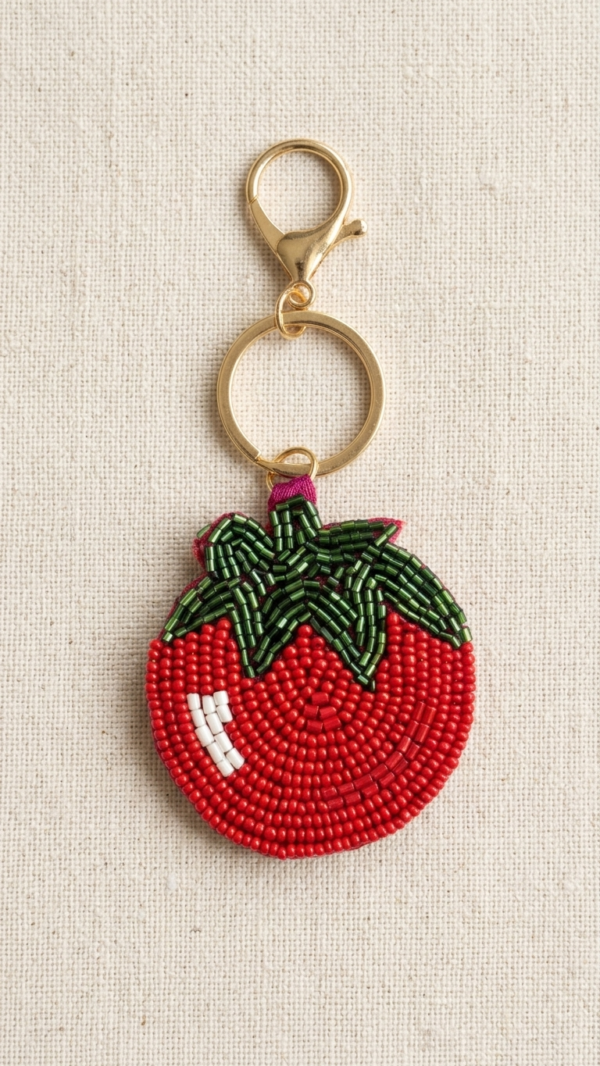 pomelli_photoshoot_image_9_16_0630 (29) Beaded Tomato Keychain Charm