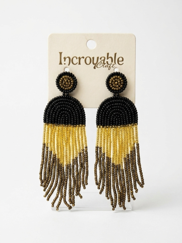pomelli_photoshoot_image_9_16_0703 (12) Noir Luxe Fringe Earrings
