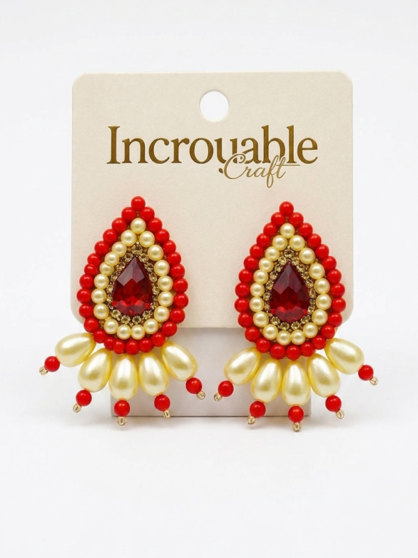 pomelli_photoshoot_image_9_16_0703 (16) Ruby Pearl Teardrop Statement Earrings