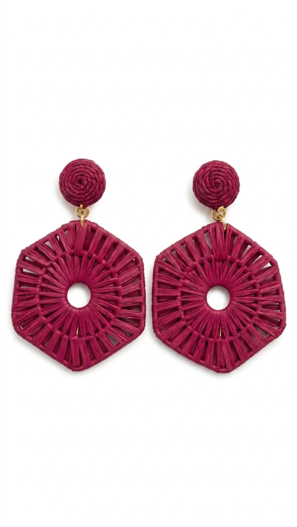 Berry Weave Statement Earrings