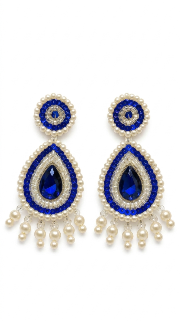 pomelli_photoshoot_image_9_16_0703 Royal Sapphire Pearl Drop Earrings