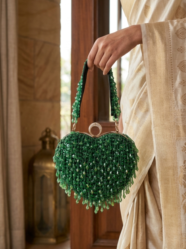pomelli_photoshoot_image_9_16_0704 (21) Emerald Cascade Fringe Handbag