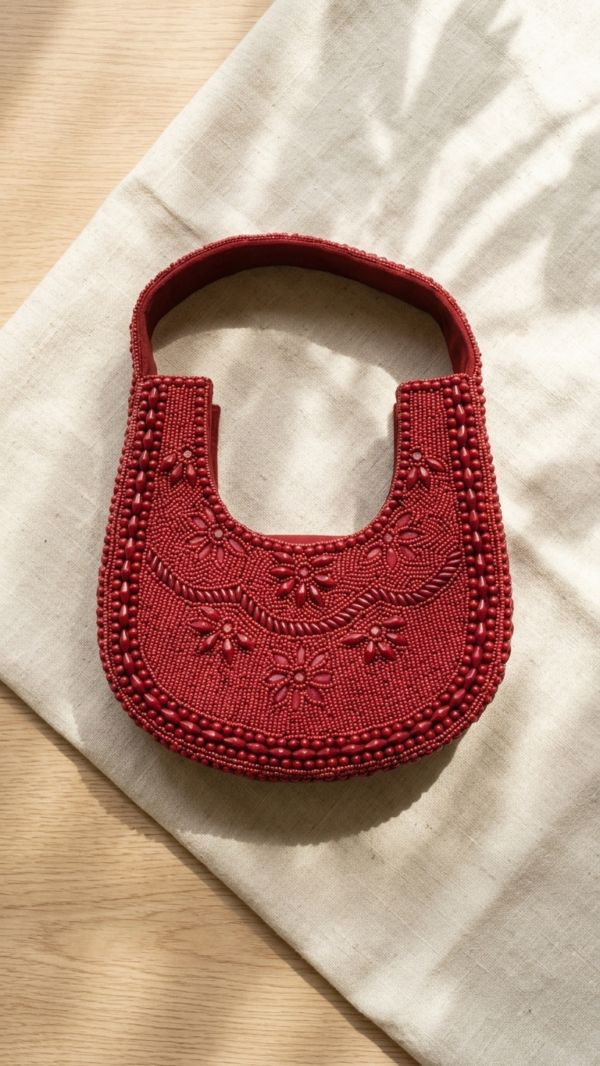 pomelli_photoshoot_image_9_16_0805(3) Red Beaded Floral Handbag