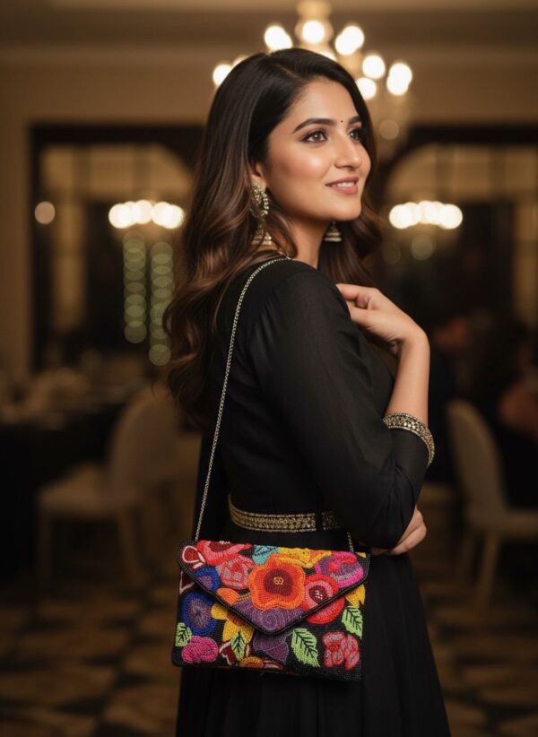 Bloom Mosaic Beaded Envelope Bag