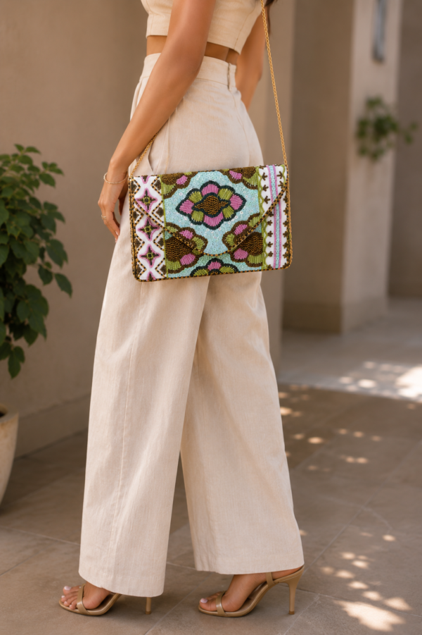 Enchanted Mosaic Beaded Clutch