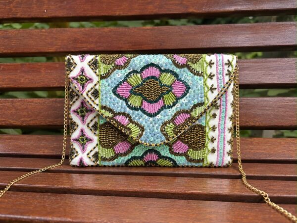 Enchanted Mosaic Beaded Clutch