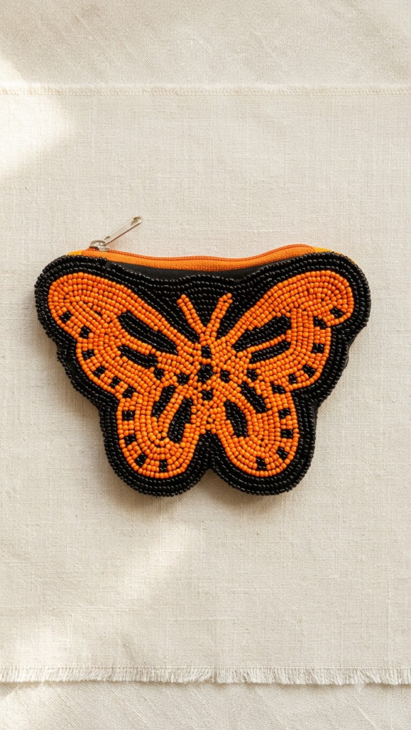 Mariposa Beaded Butterfly Coin Purse