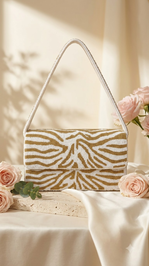 Golden Safari Double-Sided Beaded Shoulder Bag