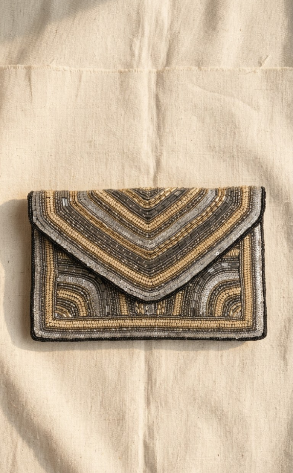 Midnight Opulence Beaded Clutch