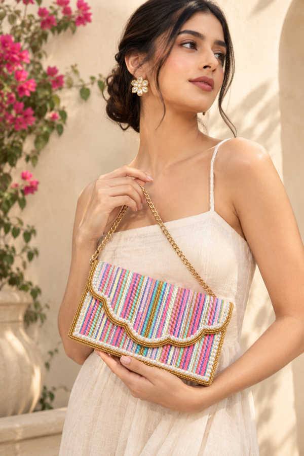 Untitled Pastel Parade Beaded Clutch