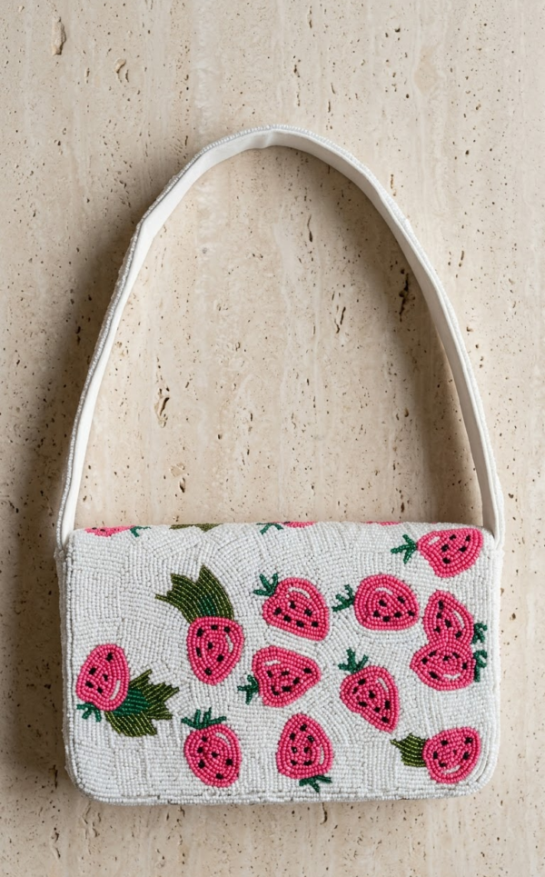 Strawberry Fields Beaded Shoulder Bag