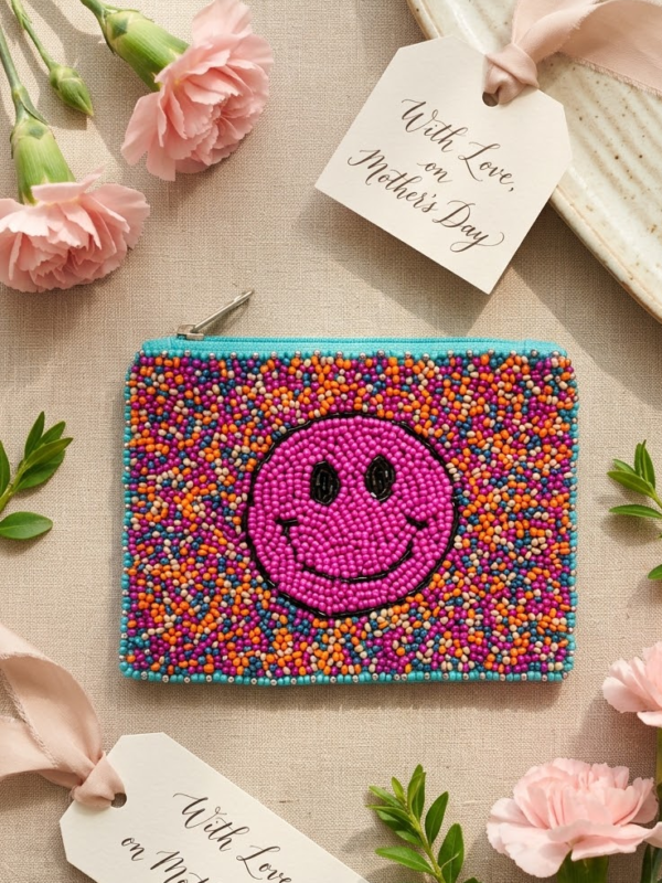 Happy Pop Beaded Coin Purse