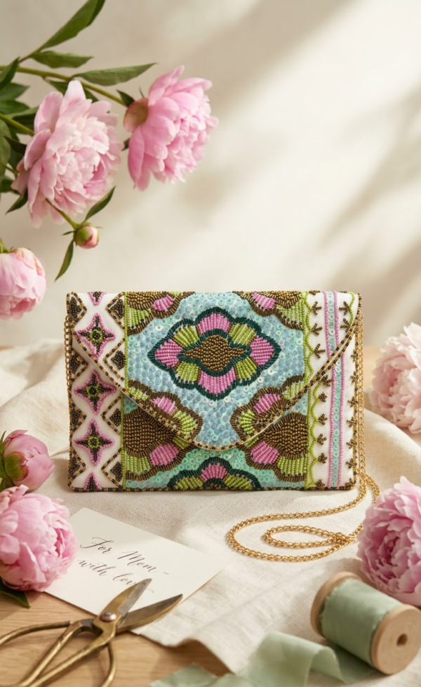 Enchanted Mosaic Beaded Clutch
