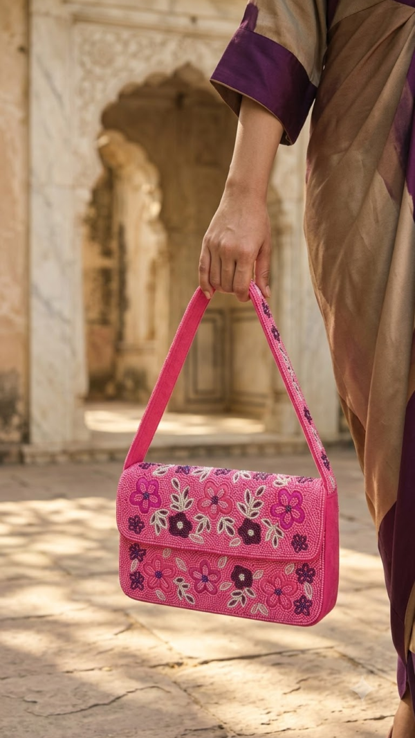 bvnNjbD0zgNcokmssH444v Rosé Garden Double-Sided Beaded Handbag