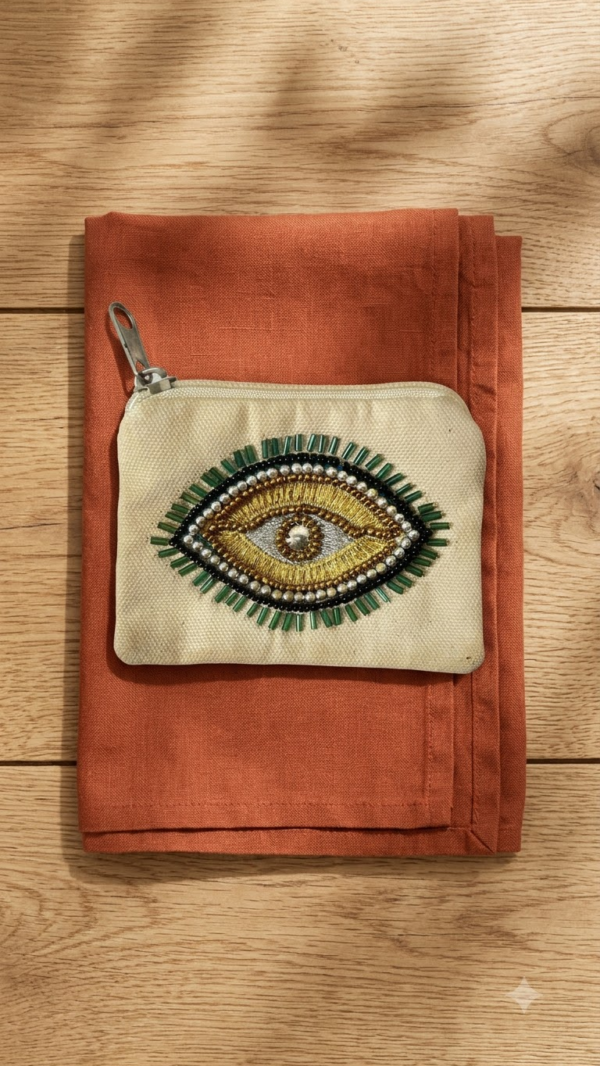 Mystic Eye Embroidered Coin Purse